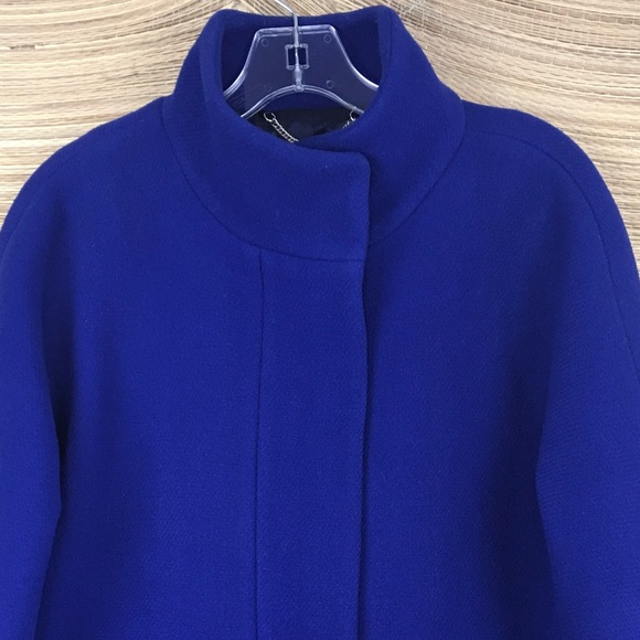 J.CREW Italian Stadium Close Wool Nello Gori Jacket Cocoon Coat Cobalt Blue Sz 6 - Picture 7 of 16